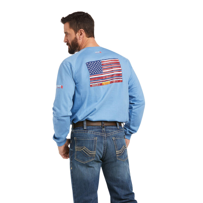 Ariat Hemden Herren - Fr Air Brand Flag Graphic Blau ( XCHQO-5148 )